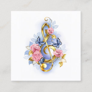 Kleber mit rosa Rosen Rabattkarte