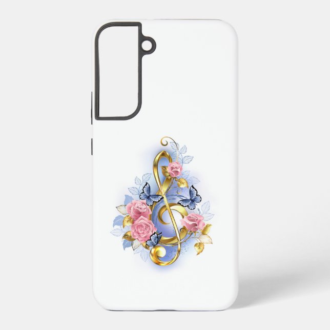 Kleber mit rosa Rosen Samsung Galaxy Hülle (Rückseite)
