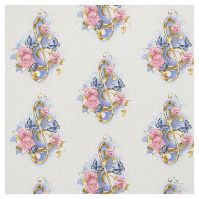 Kleber mit rosa Rosen Stoff (Muster)