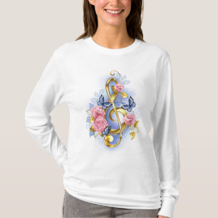 Kleber mit rosa Rosen T-Shirt