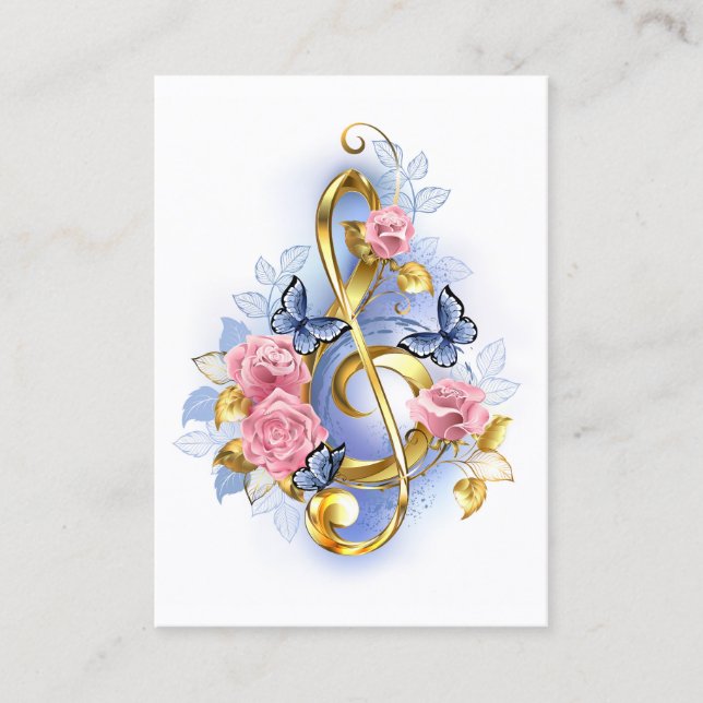 Kleber mit rosa Rosen Telefonnummerkarte (Vorderseite)