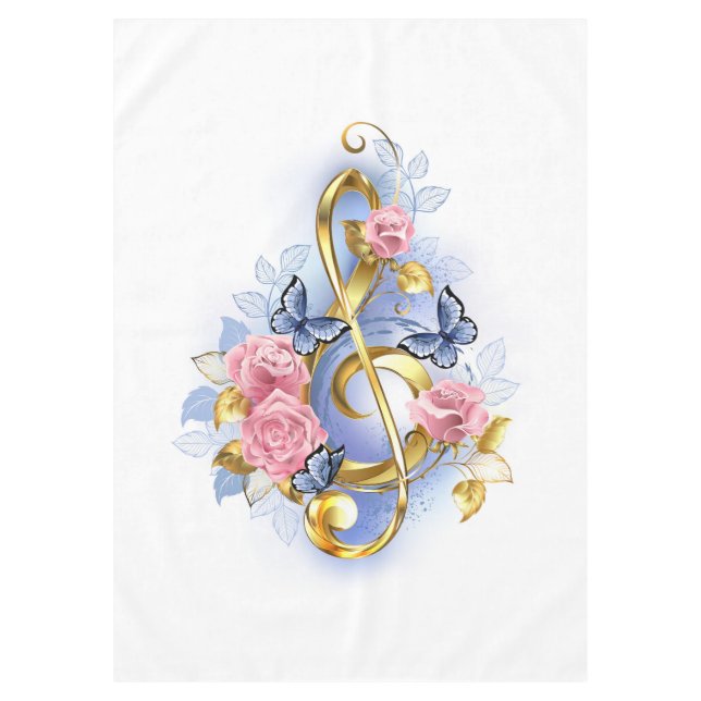 Kleber mit rosa Rosen Tischdecke (Vorderseite)