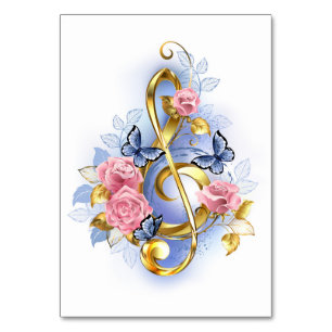 Kleber mit rosa Rosen Tischnummer