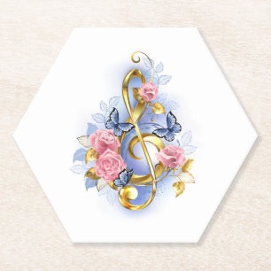 Kleber mit rosa Rosen Untersetzer