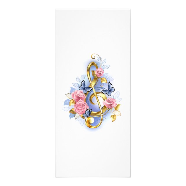 Kleber mit rosa Rosen Werbekarte (Vorne)