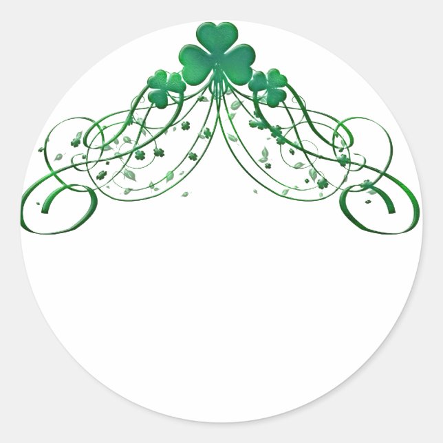 Kleber- und Scrolllinien-Designkleber Runder Aufkleber (Vorderseite)