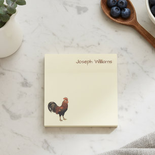 Klebezettel mit Vintage-Hahn-Motiv und individuell Post-it Klebezettel