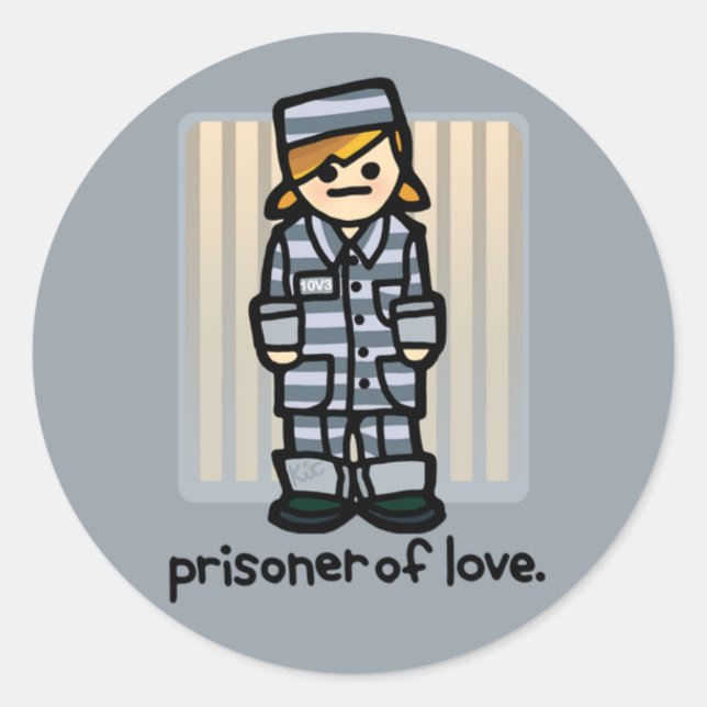 klebrige Finger landen im Gefängnis. Runder Aufkleber (Vorderseite)