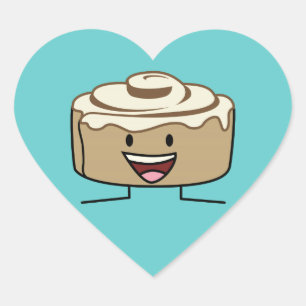 Klebriges Dänische Strudel des Herz-Aufkleber