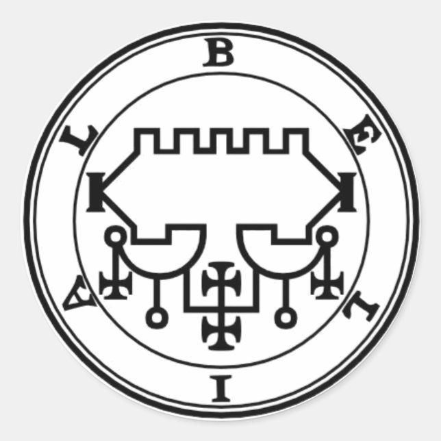 Klebstoff Belial Goétia Runder Aufkleber (Vorderseite)