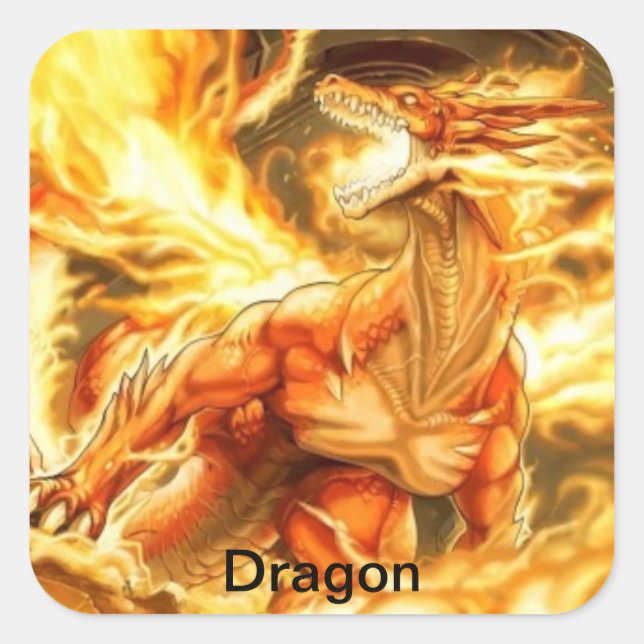 klebstoff des Drachen Quadratischer Aufkleber (Vorderseite)