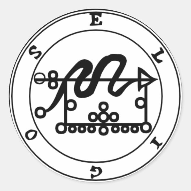 Klebstoff Eligos Goétia Runder Aufkleber (Vorderseite)