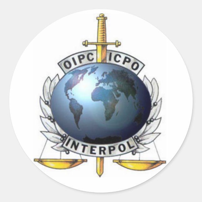 Klebstoff Interpol Runder Aufkleber (Vorderseite)
