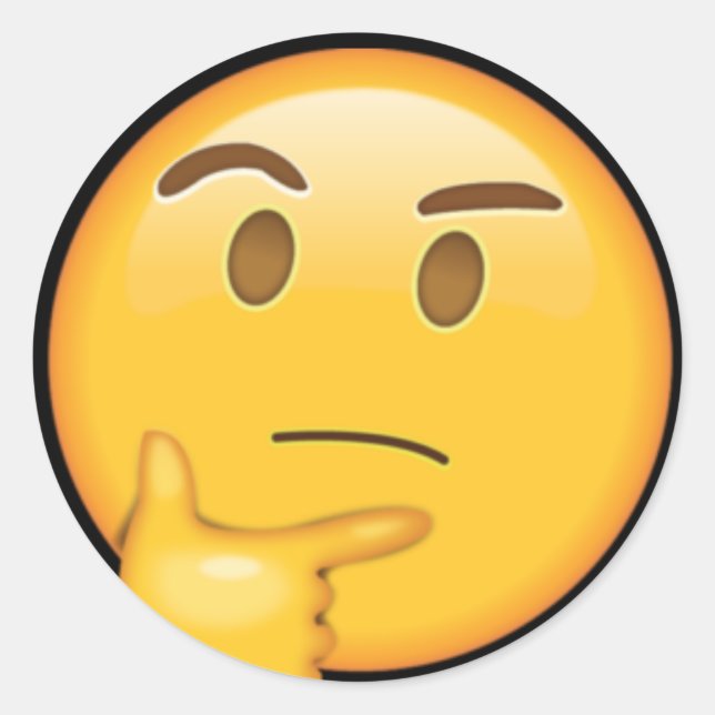 Klebstoff Just Thinking | Emoji Runder Aufkleber (Vorderseite)