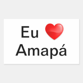 Klebstoff liebe ich Amapá Rechteckiger Aufkleber