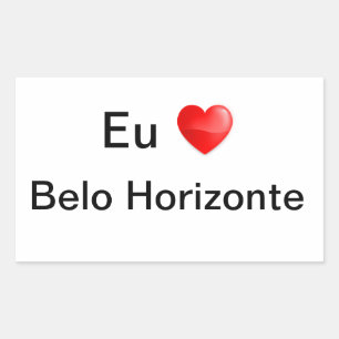 Klebstoff liebe ich Belo Horizonte Rechteckiger Aufkleber