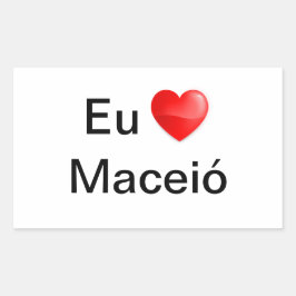 Klebstoff liebe ich Maceió Rechteckiger Aufkleber