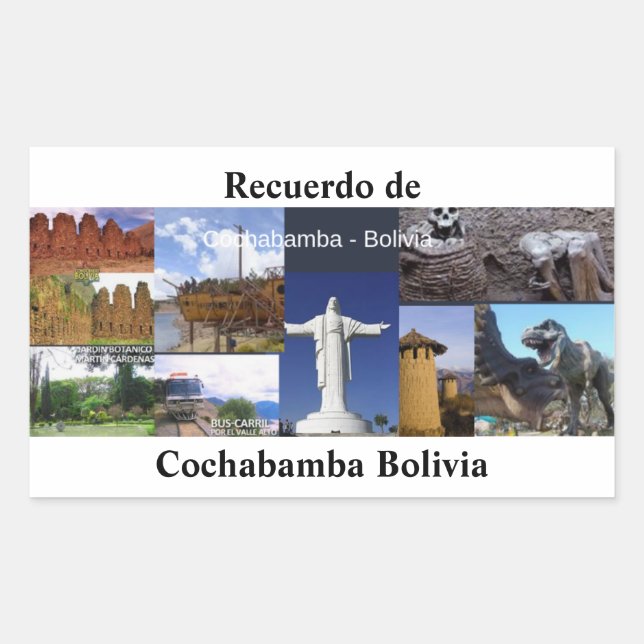 Klebstoff recuerdo von Cochabamba Boilivia Rechteckiger Aufkleber (Vorderseite)