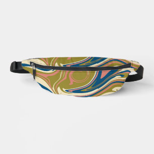 Klecks - Blau, Olivgrün, Rosa und Creme Bauchtasche