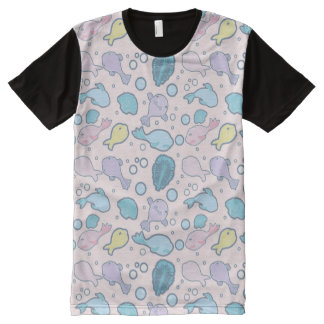 Klecks-Fische T-Shirt Mit Bedruckbarer Vorderseite