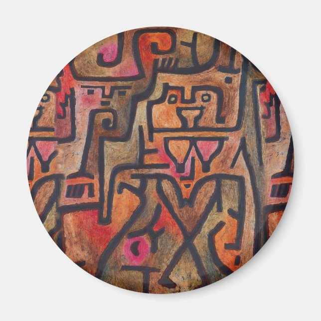 Klee Abstract Roter Abstracter Expressionistischer Magnet (Vorne)