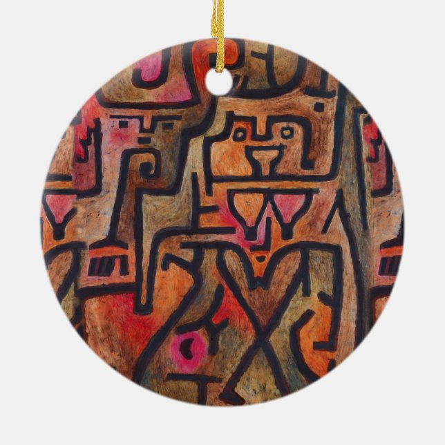 Klee Abstrakt Forest Expressionist Modern Art Keramik Ornament (Hinten)