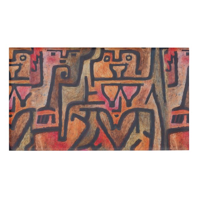Klee Abstrakt Forest Expressionist Modern Art Namenschild (Vorderseite)