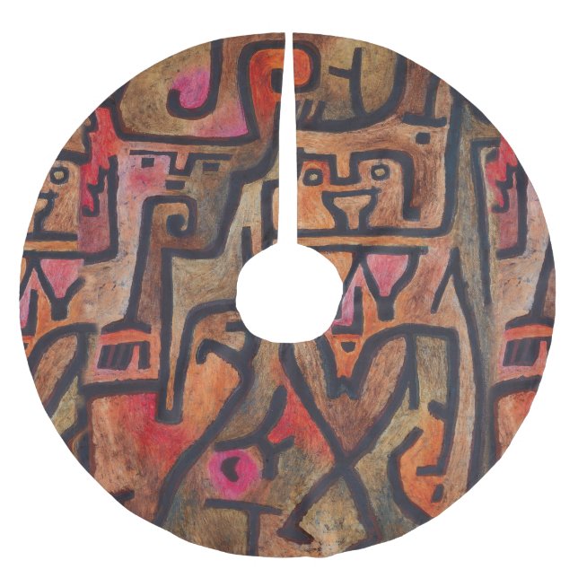 Klee Abstrakt Forest Expressionist Modern Art Polyester Weihnachtsbaumdecke (Vorderseite)