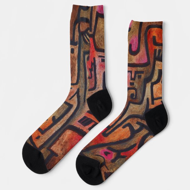 Klee Abstrakt Forest Expressionist Modern Art Socken (Linkes Detail)