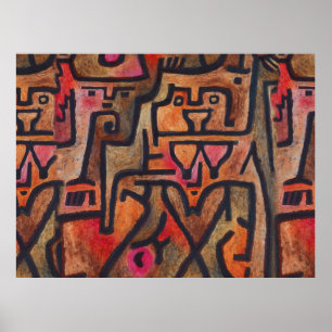 Klee Abstrakt Red Abstrakt Expressionist Nature Poster