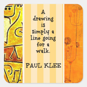 Klee - Abstrakte Kunst und Zitat, Quadratischer Aufkleber