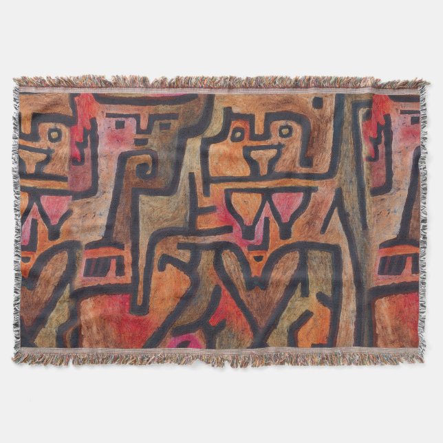 Klee Abstrakter Wald Expressionist Moderne Kunst Decke (Vorderseite)