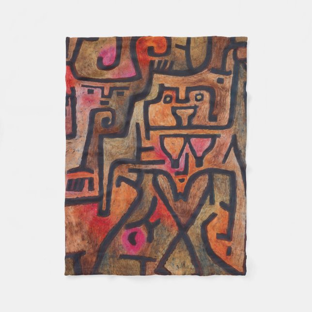 Klee Abstrakter Wald Expressionist Moderne Kunst Fleecedecke (Vorderseite)