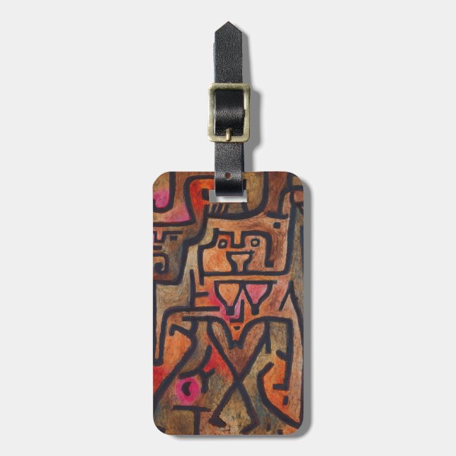Klee Abstrakter Wald Expressionist Moderne Kunst Gepäckanhänger (Vorderseite vertikal)