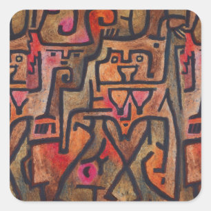 Klee Abstrakter Wald Expressionist Moderne Kunst Quadratischer Aufkleber