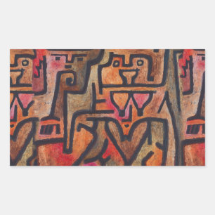 Klee Abstrakter Wald Expressionist Moderne Kunst Rechteckiger Aufkleber