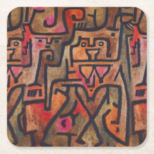 Klee Abstrakter Wald Expressionist Moderne Kunst Rechteckiger Pappuntersetzer