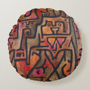 Klee Abstrakter Wald Expressionist Moderne Kunst Rundes Kissen