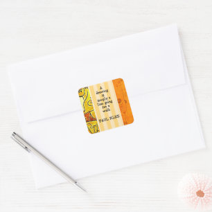 Klee - Abstraktes Kunstwerk und Zitat, Quadratischer Aufkleber