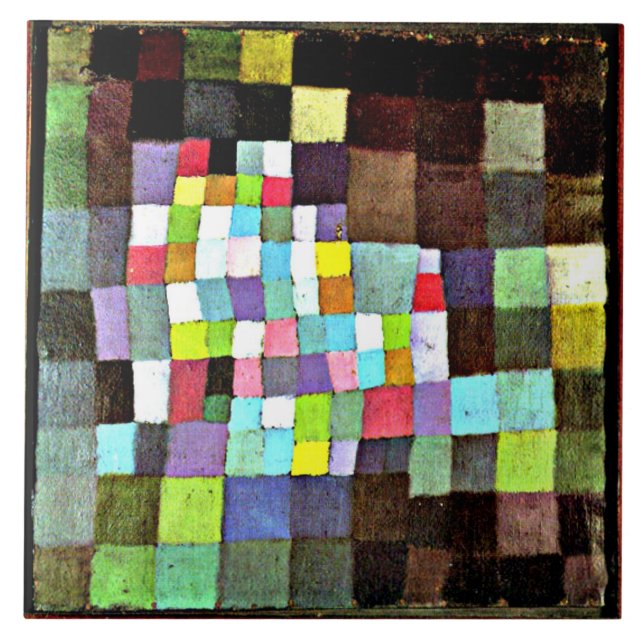 Klee - Abstraktion mit Verweis... Fliese (Vorderseite)