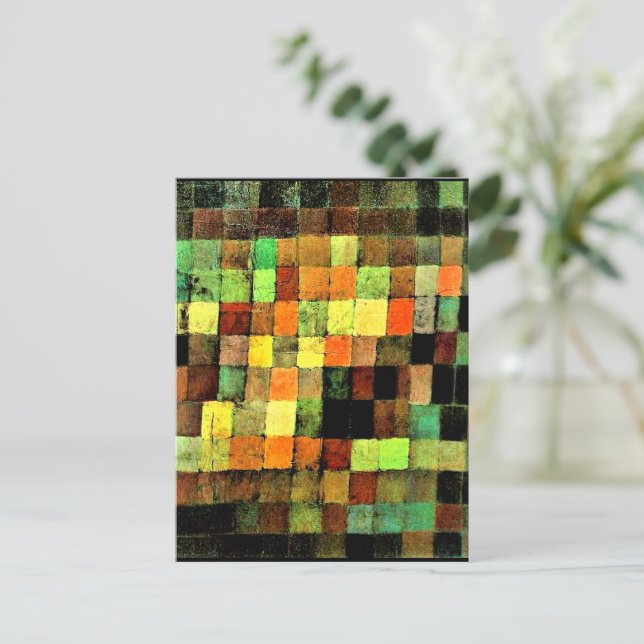 Klee - Alter Sound Abstrakt auf Black Postkarte (Stehend Vorderseite)