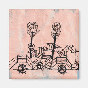 Klee - Altes Dampfboot, abstrakte Kunst Magnet