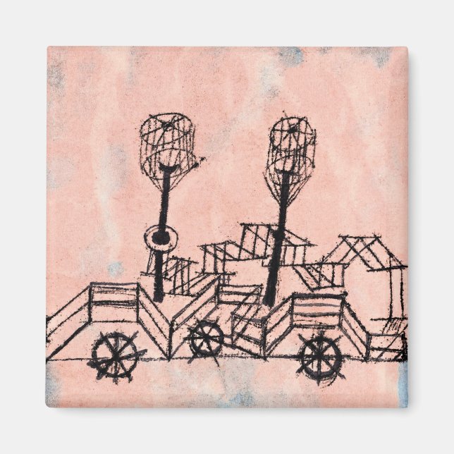 Klee - Altes Dampfboot, abstrakte Kunst Magnet (Vorne)