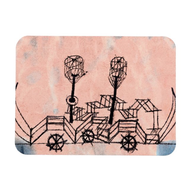 Klee - Altes Dampfboot, abstrakte Kunst Magnet (Horizontal)