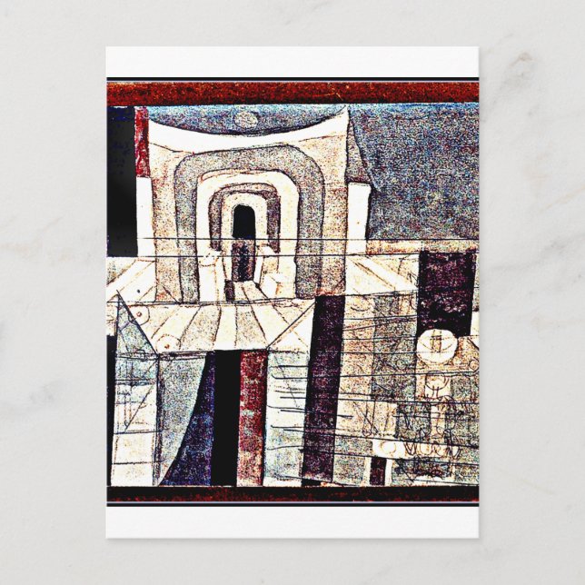 Klee - Architektur in Rot und Grün Postkarte (Vorderseite)