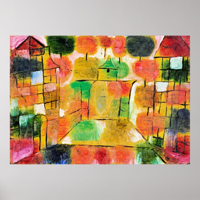 Klee - Baum und Architektur Poster (Vorne)