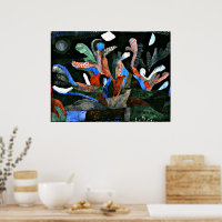 Klee - Bild eines Gartens in dunklen Farben