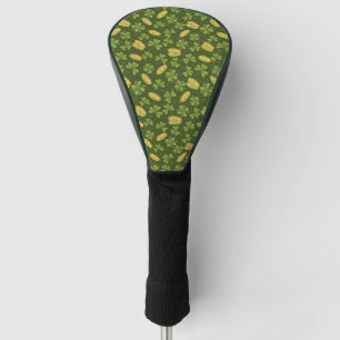 Klee-Blatt-u. Goldmünze-Muster Golf Headcover