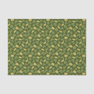 Klee-Blatt-u. Goldmünze-Muster Seidenpapier