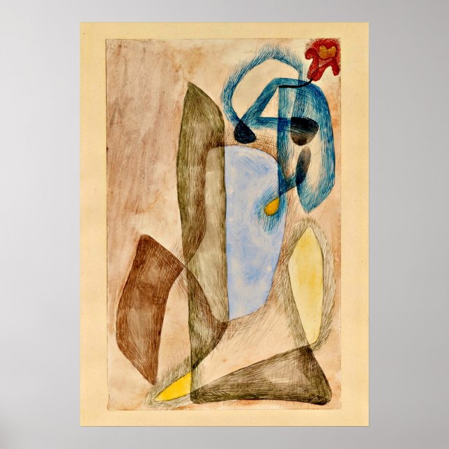 Klee - Blume im März, abstrakte Kunst Poster (Vorne)